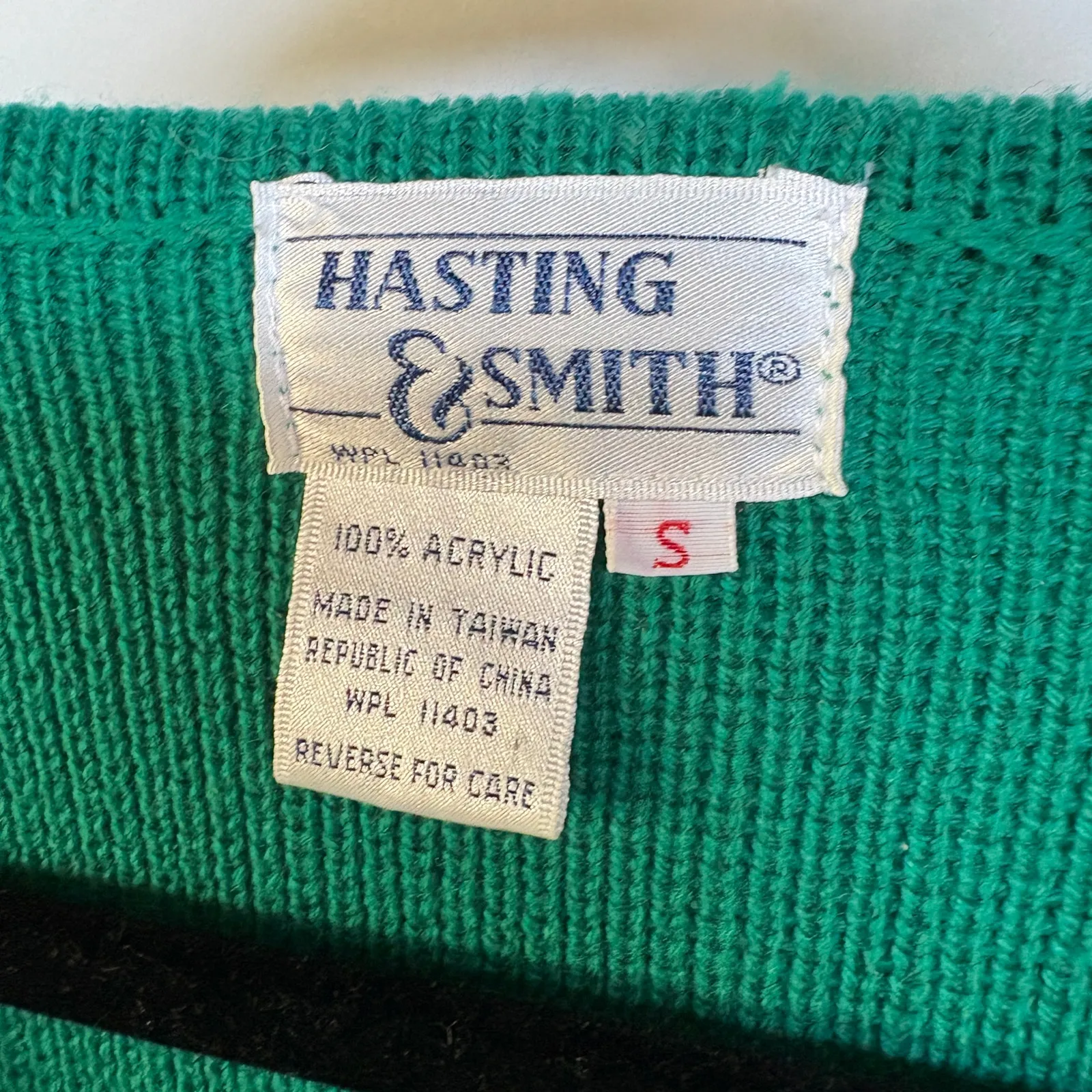 Vintage 80s Kelly Green Cardigan Sweater Double Breasted Knit Grandpa Small - Image 8