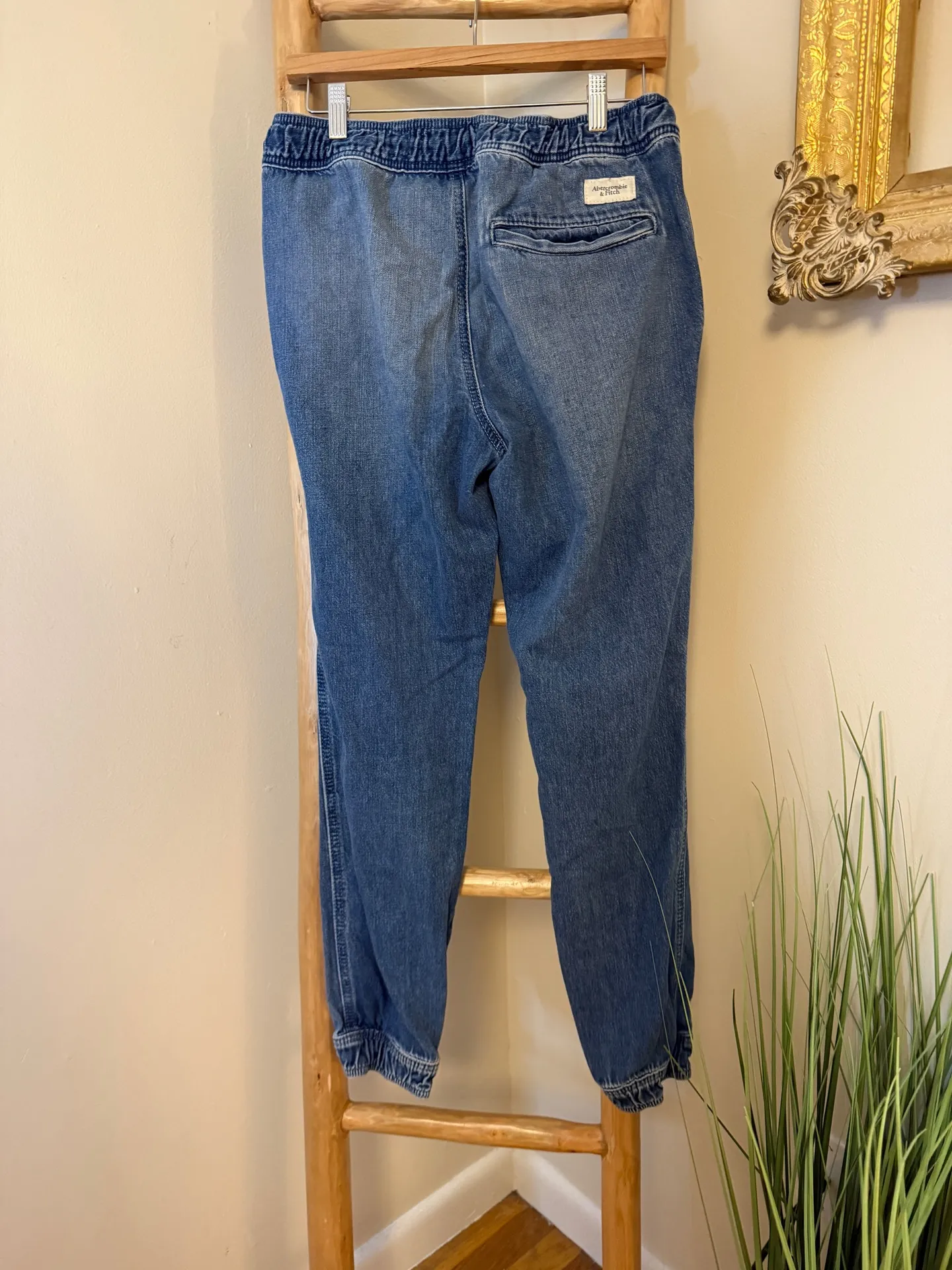 Abercrombie & Fitch Denim Jean Joggers Medium Vintage Y2K - Image 8