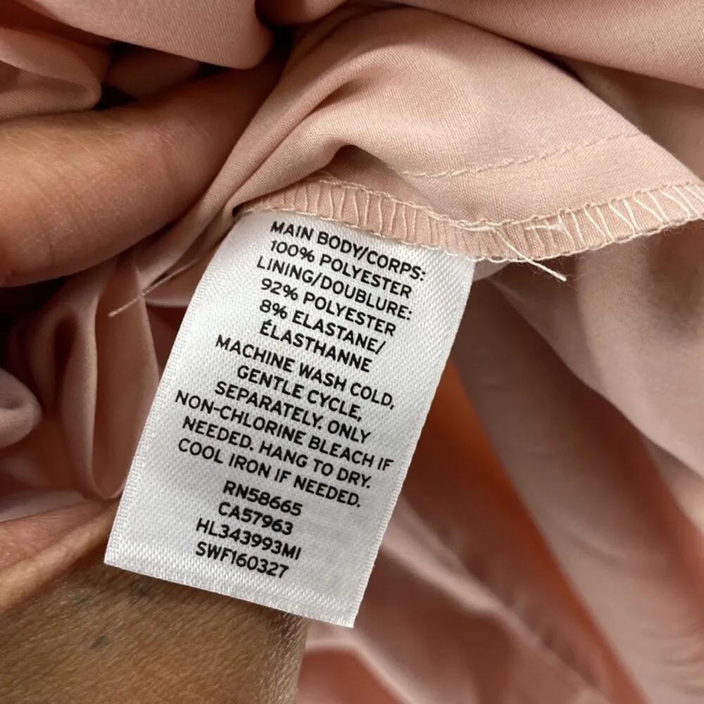 Chelsea28 Light Pink V-Neck Spaghetti Straps Back Zip Tulip Hem Dress sz 4 - Image 7