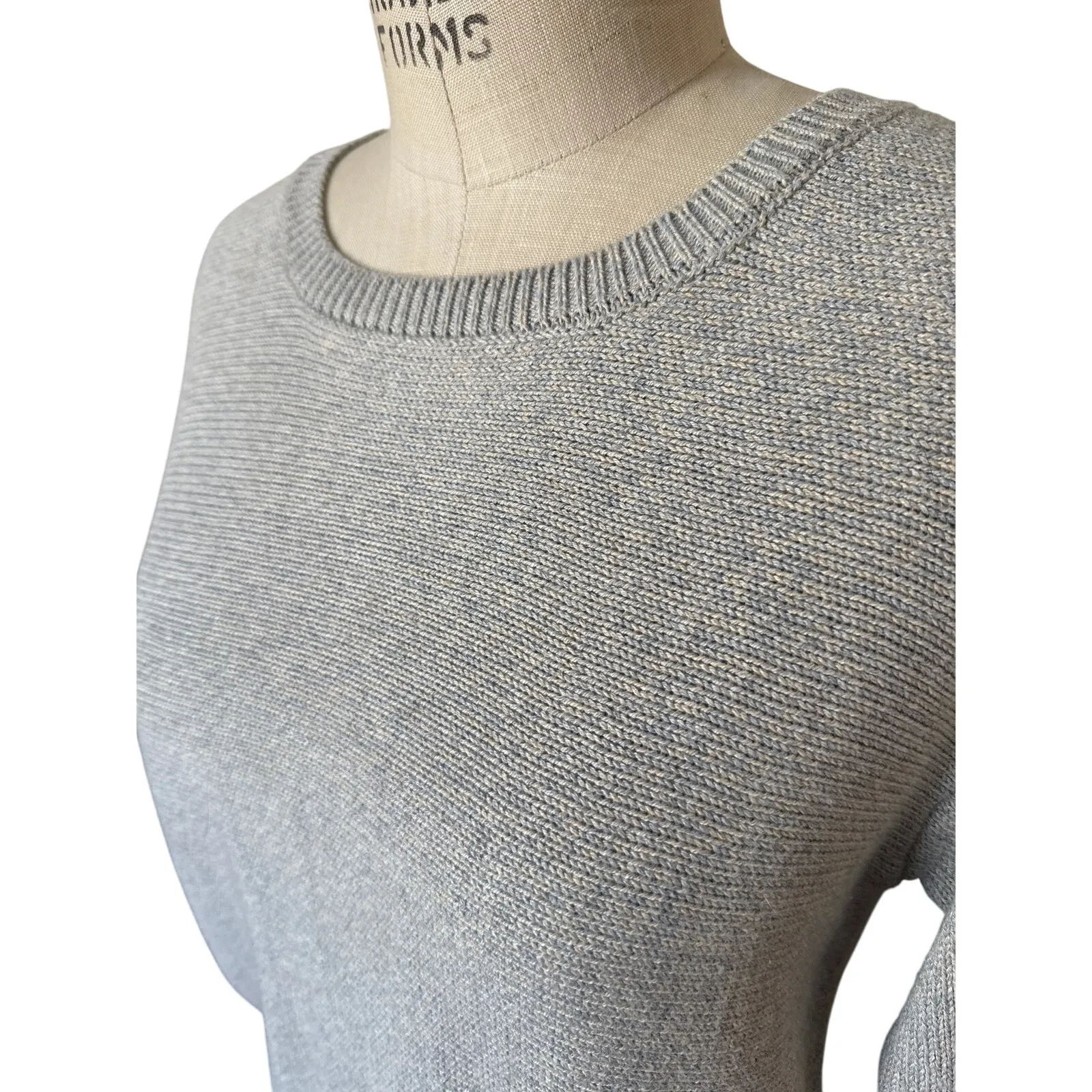 One Grey Day Gray Sweater with Open Knit Back Size Small - Image 3
