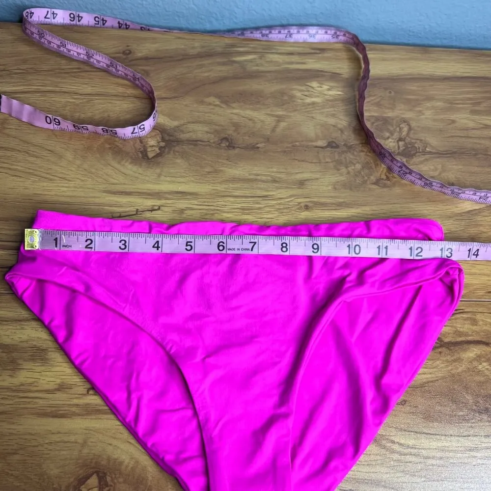 Dippin Daisys Siren Bikini Swim Bottoms Size S Dragonfruit Pink Seamless Midrise - Image 5