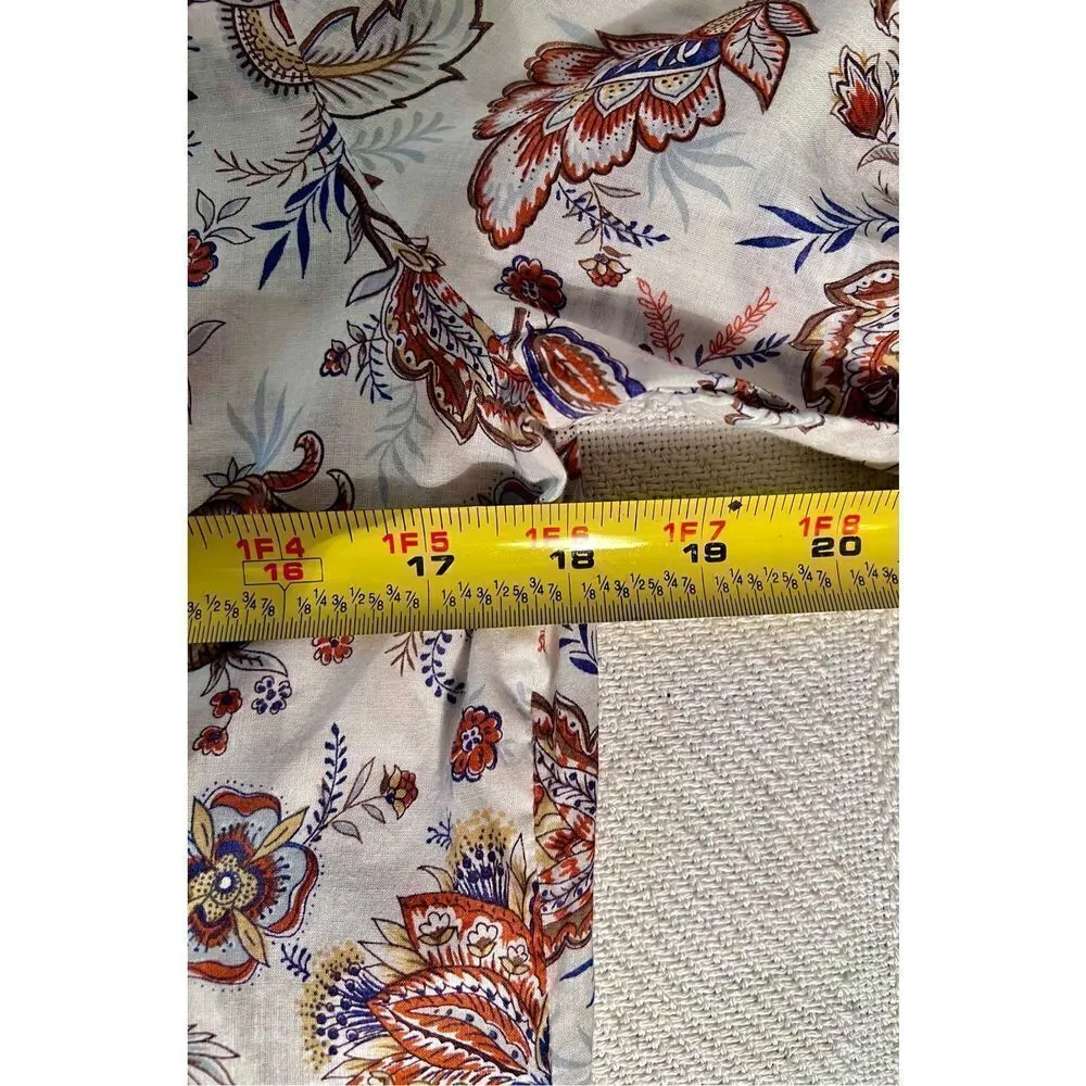 Orvis Shirt Womens 12 Ivory Floral Button Up Long Sleeve Collar Outdoorsy - Image 6