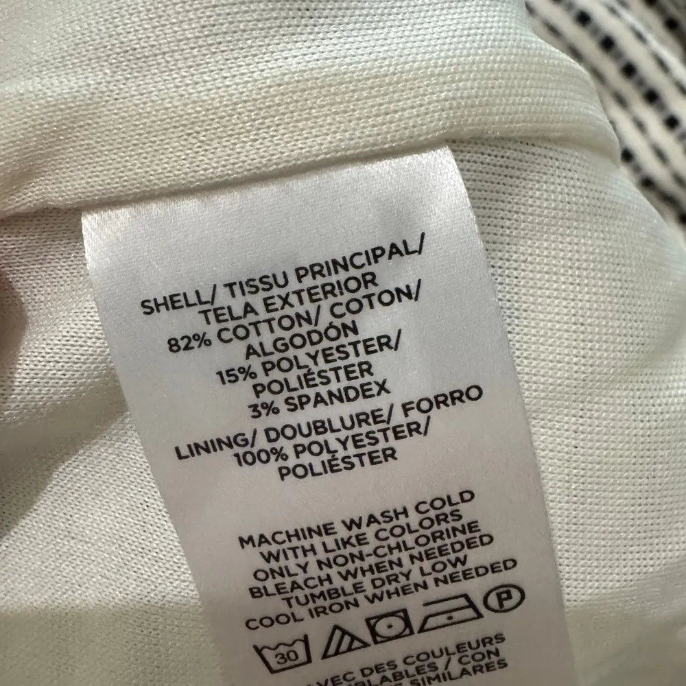 Ann Taylor Striped Black/White Puff Sleeve Shell Sheath Mini Feminine Dress sz 2 - Image 8