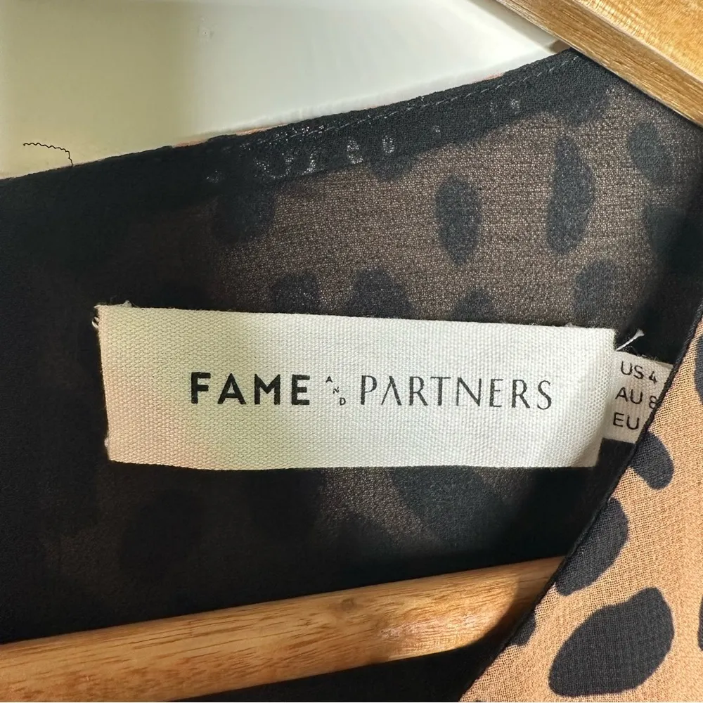 Fame and Partners Gathered Full Maxi Dress in Feline Spot Size 4 - Image 7