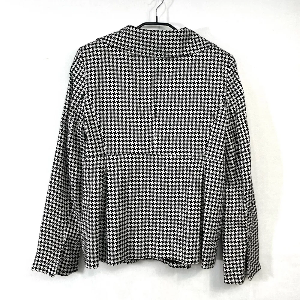 Larry Levine Classics Blazer Black and White Houndstooth Size 12 - Image 6
