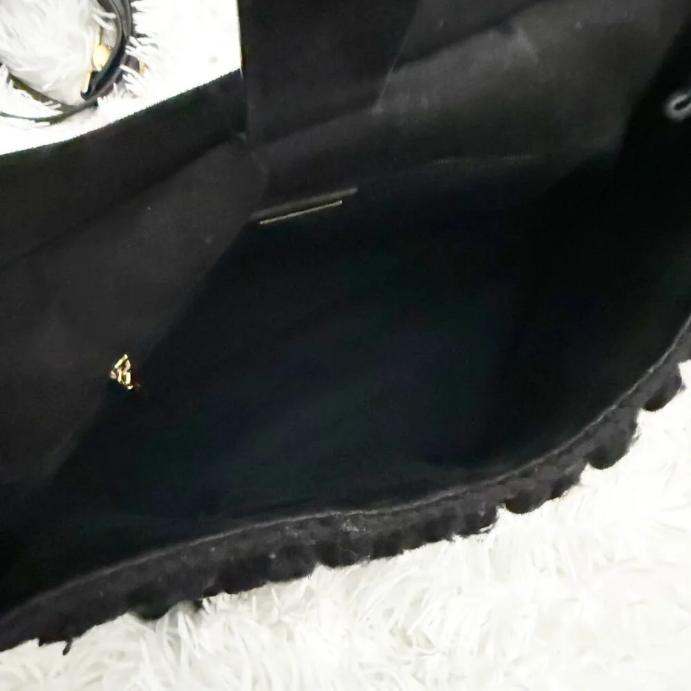 DOLCE & GABBANA | Knit Trim Ponyhair Sicily Satchel Shoulder Strap Purple Black - Image 14