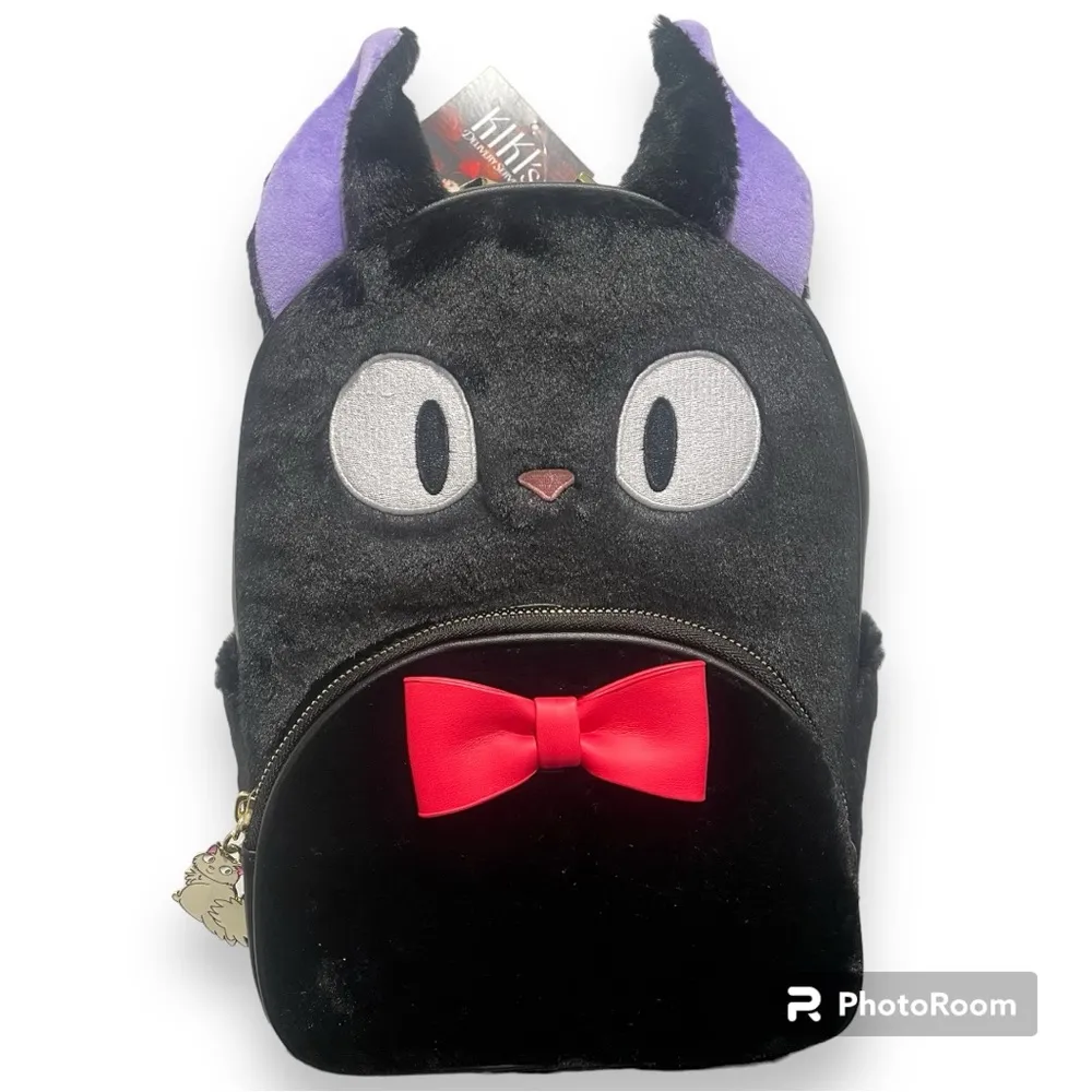 Studio Ghibli Kiki's Delivery Service Jiji Fuzzy Mini Backpack Black - Image 2