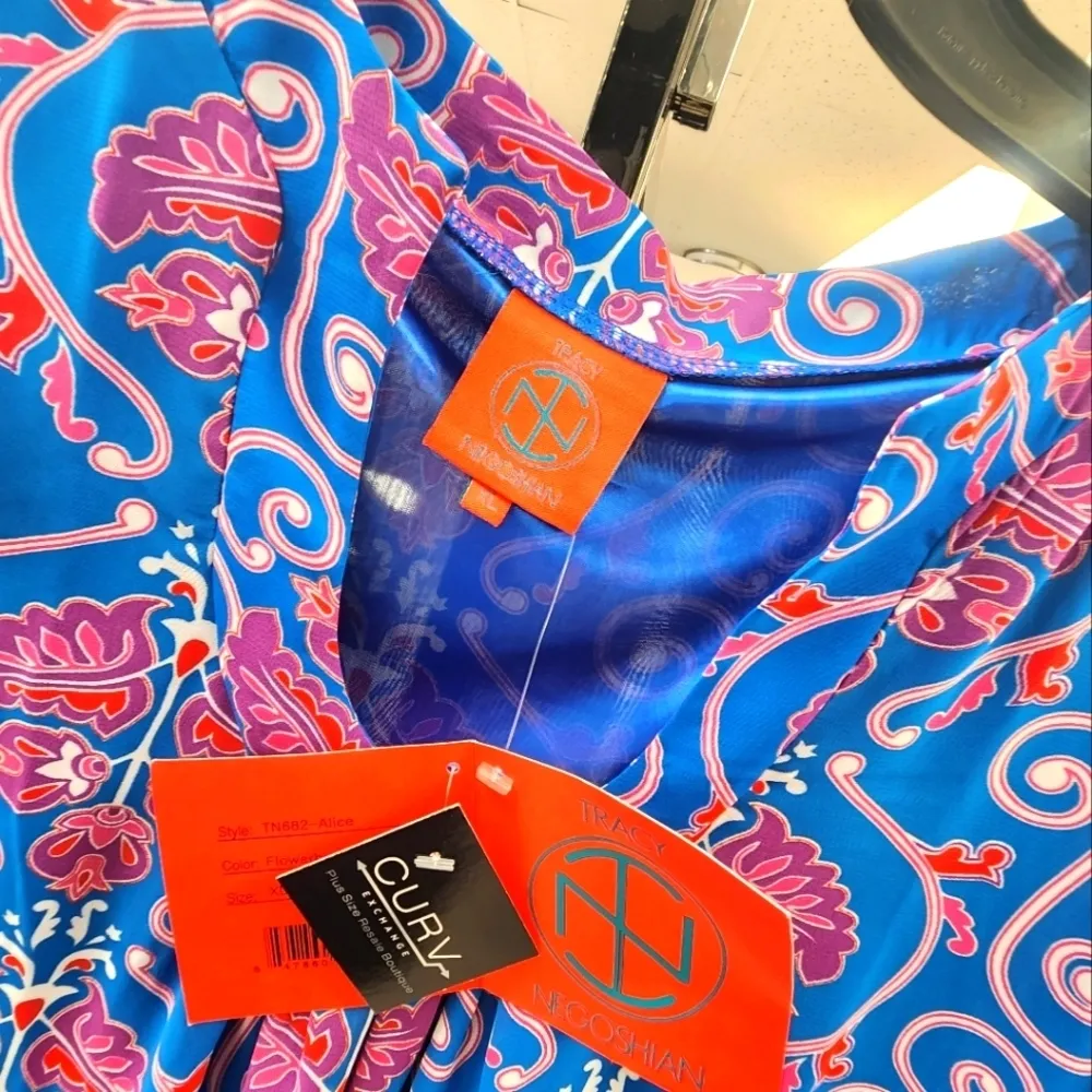 Tracy Negoshian | Blue Floral Emily Shift Dress BRAND NEW W/Tags sz - Image 2