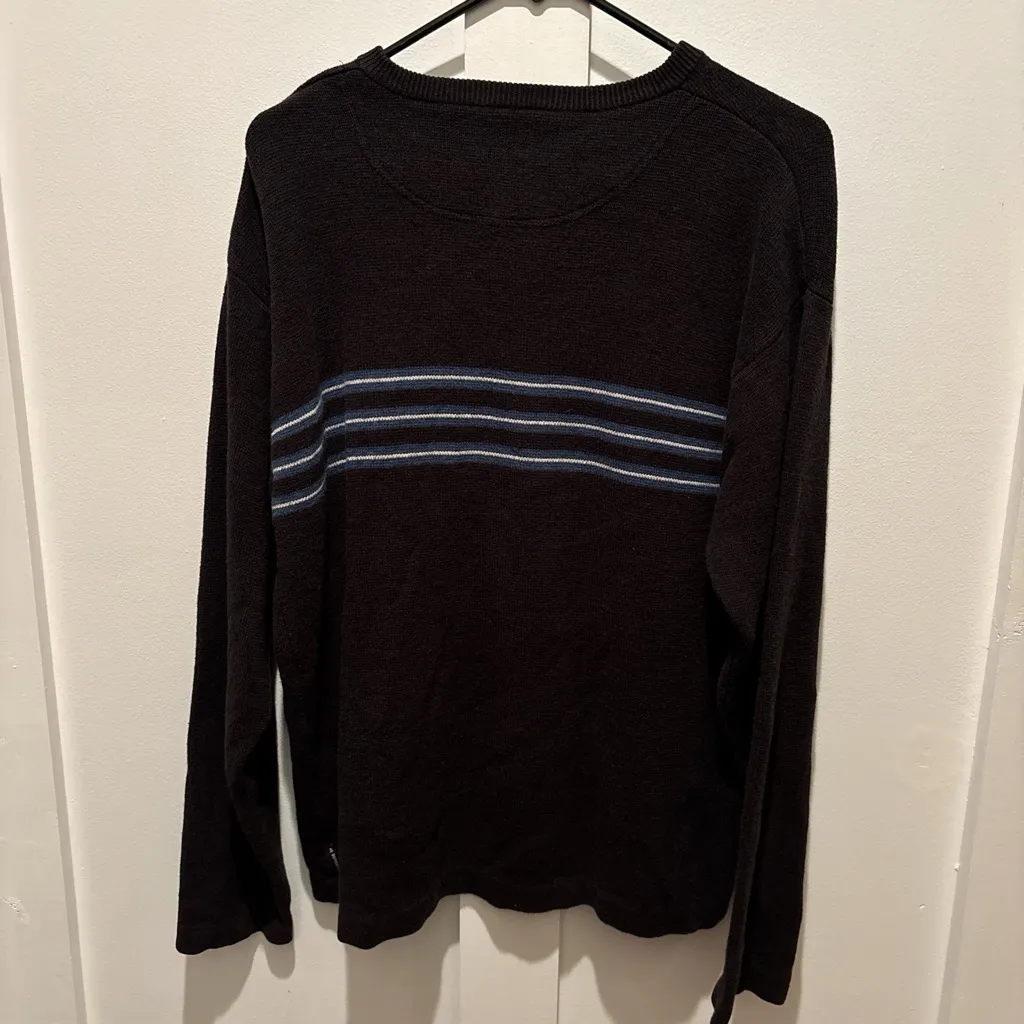 American Eagle Outfitters Striped Black & Blue Sweater - Image 3