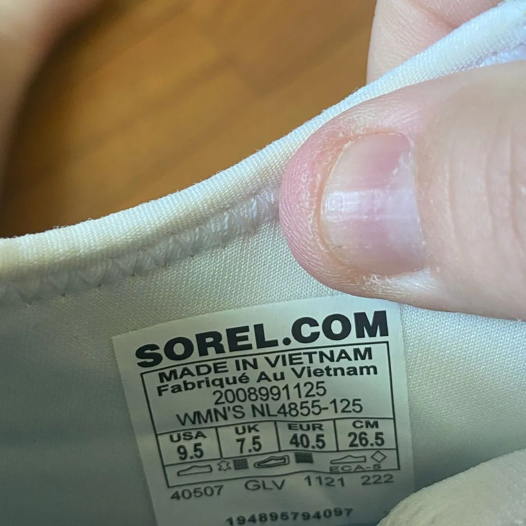 Women's Sorel Ona White Beige Chunky Sneakers Size 9.5 NL4855-125‎ - Image 6