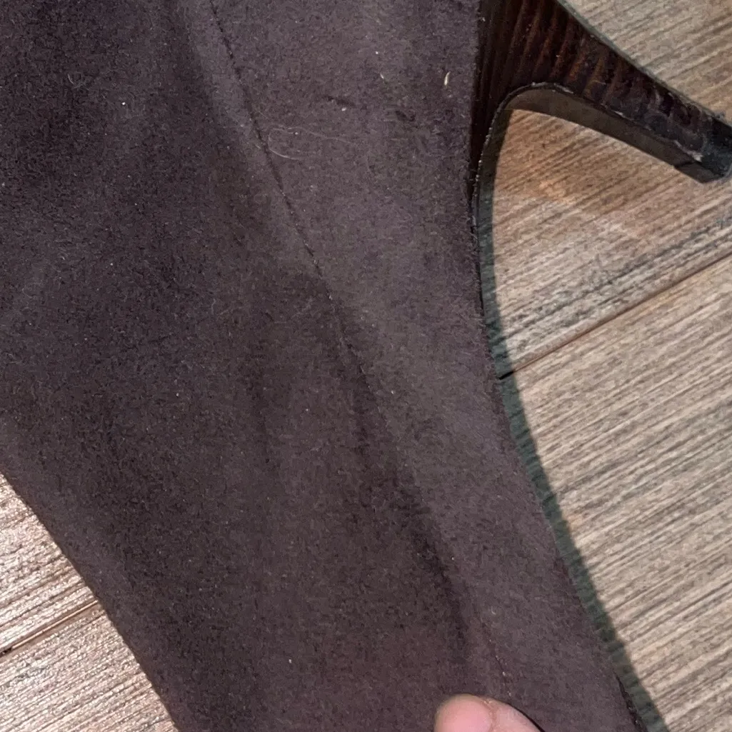 Brown Faux suede leather sock boots size 8 1/2 - Image 15