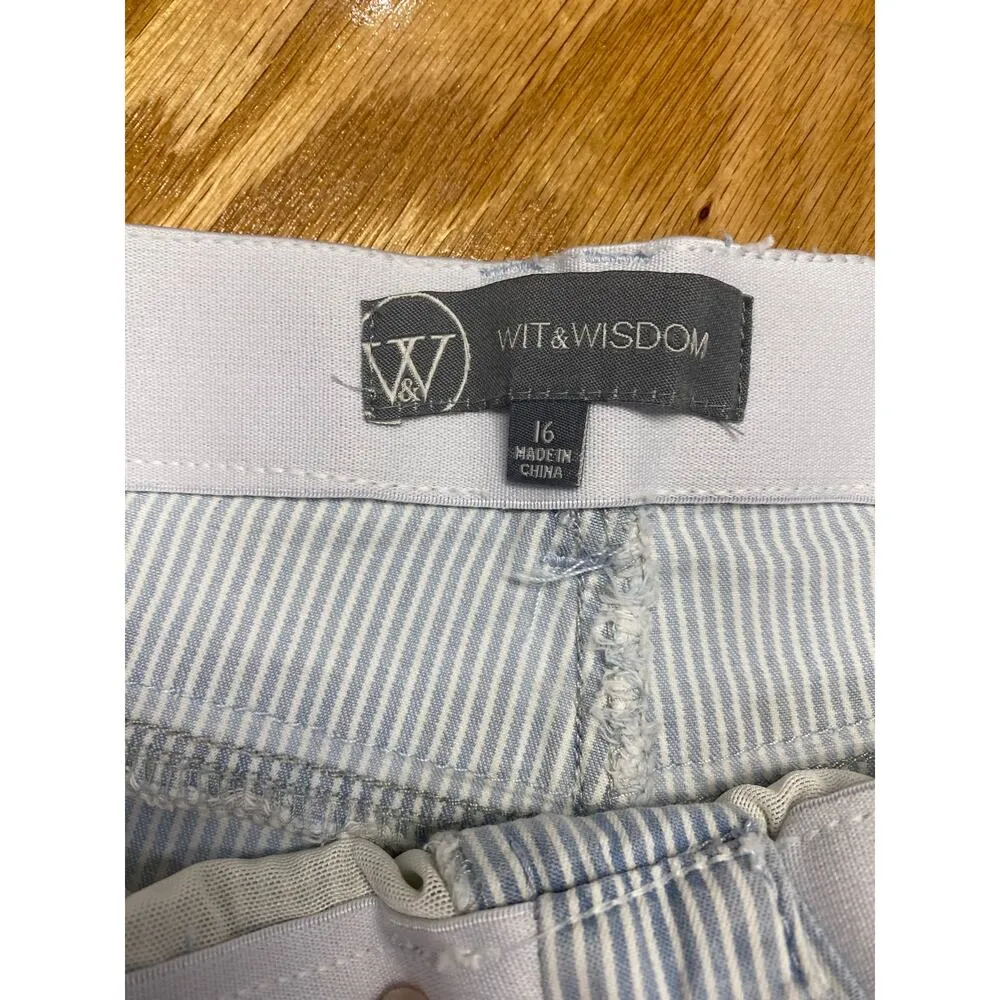 Wit & Wisdom “ab”solution high rise retro Bermuda size 16 NWT Blue - Image 4