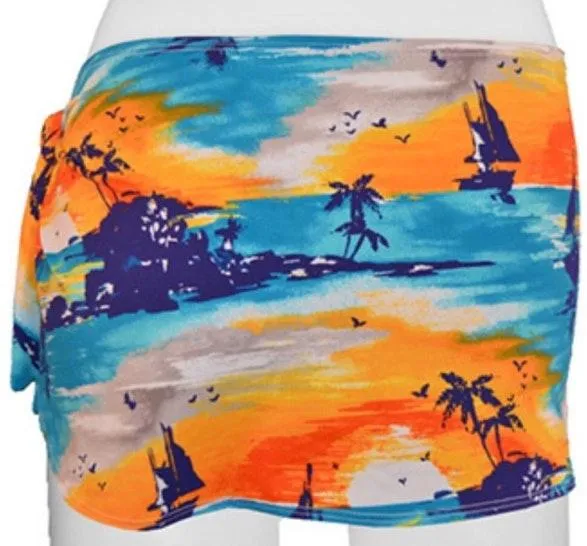 Tequila Sunrise Island Wrapped Swim Skirt Coverup L NWT - Image 4