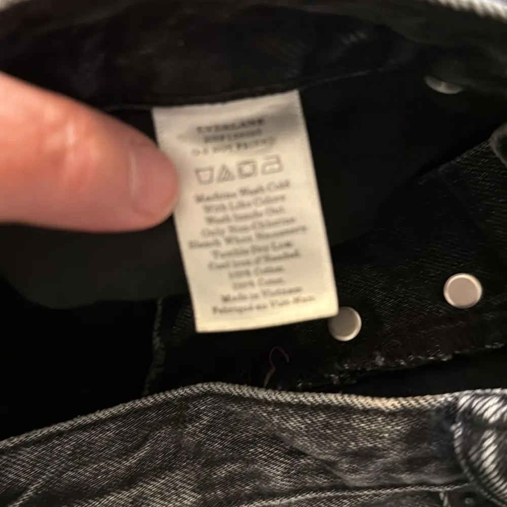 Everlane OG Boyfriend Cut Off Denim Shorts Black High Rise Size 26 - Image 4