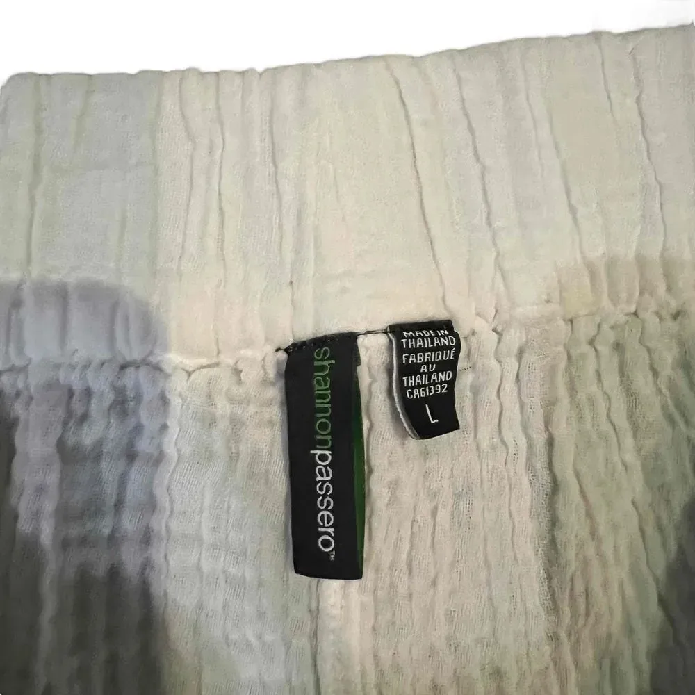 Shannon Passero Women’s White Elastic Waistband Cropped Gauze Pants - Image 2