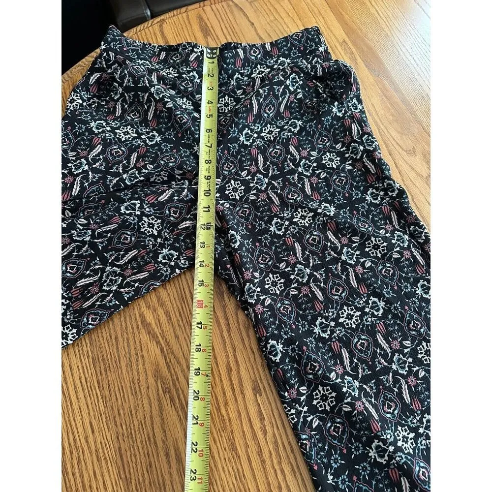 Max Studio Wide Leg Pull On Pants Cropped Size S Women’s Floral Print Multicolor - Image 8
