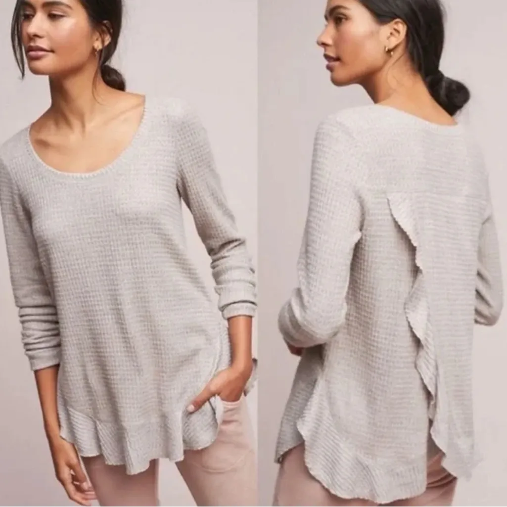 Anthropologie Saturday Sunday Wendy Waffle Knit Top Size XS - Image 2
