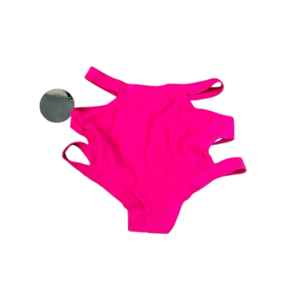 Andrea‎ Iyamah High Waisted Cut Out Strappy Bikini Bottoms Size M Hot Pink - NWT - Image 3