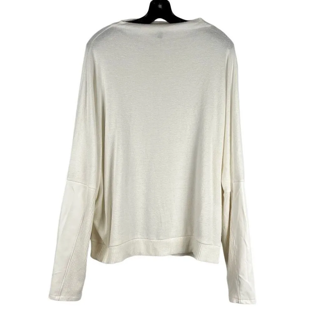 Express Dolman Faux Leather Accent Sleeve Sweater XL - Image 2