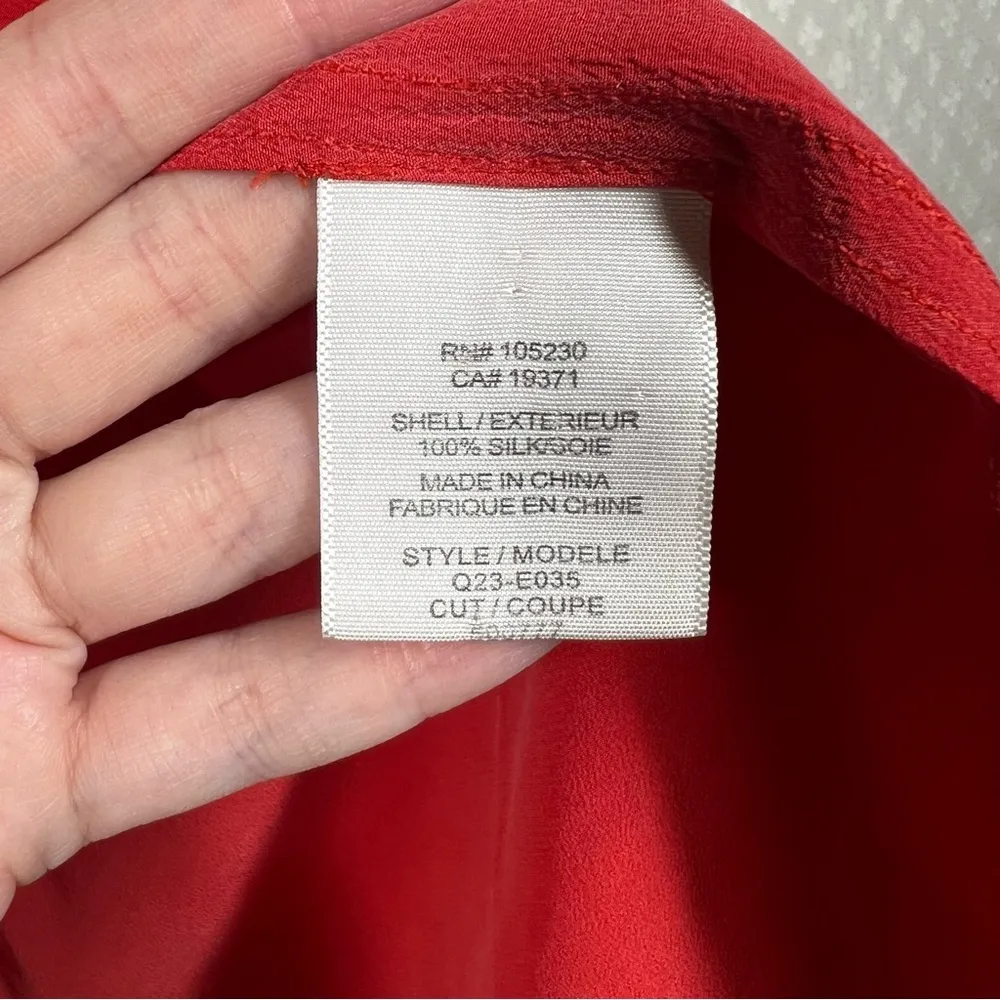 Equipment‎ Red Coral Slim Signature Silk Button Down Top - Image 4