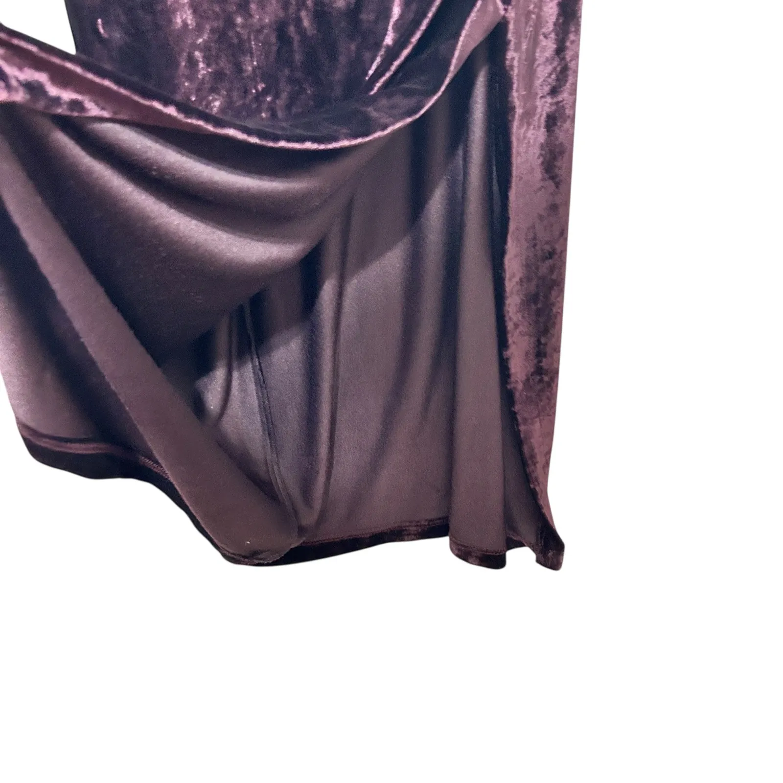 Vintage Y2K TAILOR by B‎ Moss Dress 10 Brugundy Velvet Maxi Formal Evening Retro Purple - Image 6