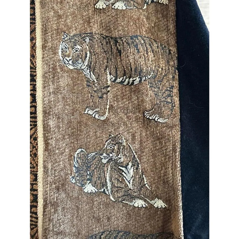 VIntage Tantrums Womens Jacket XL Brown Animal Print Button Up Bohochic - Image 5