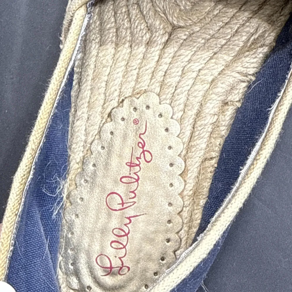 Lilly Pulitzer Preppy Nautical Beach Designer Espadrille True Navy Seahorse 6 - Image 5