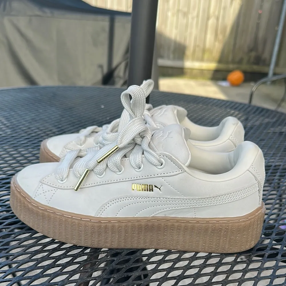 Puma x Fenty Creeper Phatty women’s Nubuck Warm White Gold Gum Sneakers size 9 - Image 13
