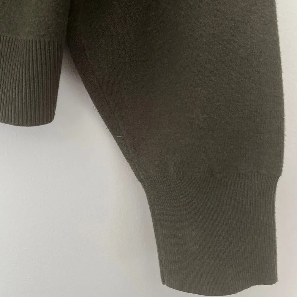 Sandro Paris Olive Green Soft Designer Hoodie Pullover Sweatshirt Size L - Image 13