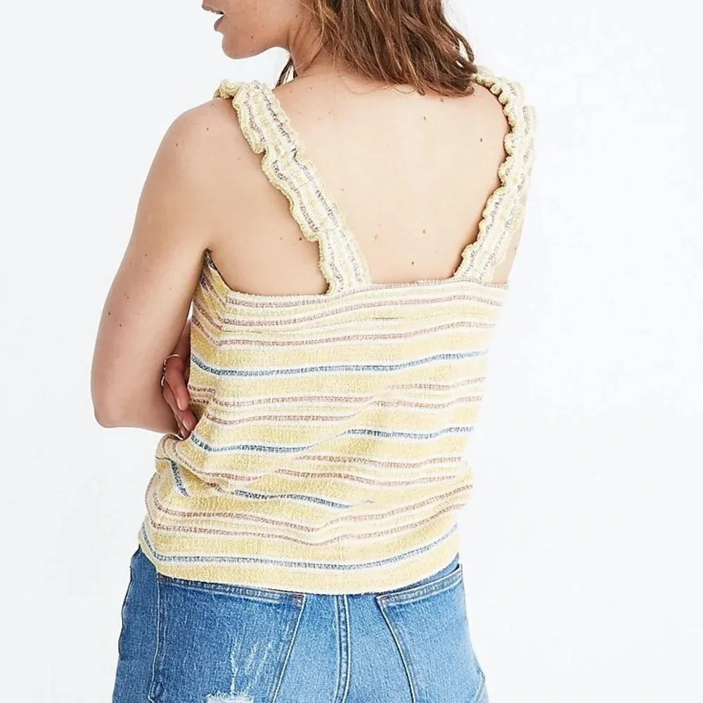 Madewell Texture & Thread Yellow‎ Tie-Front Tank Top in Smithfield Stripe - Image 2