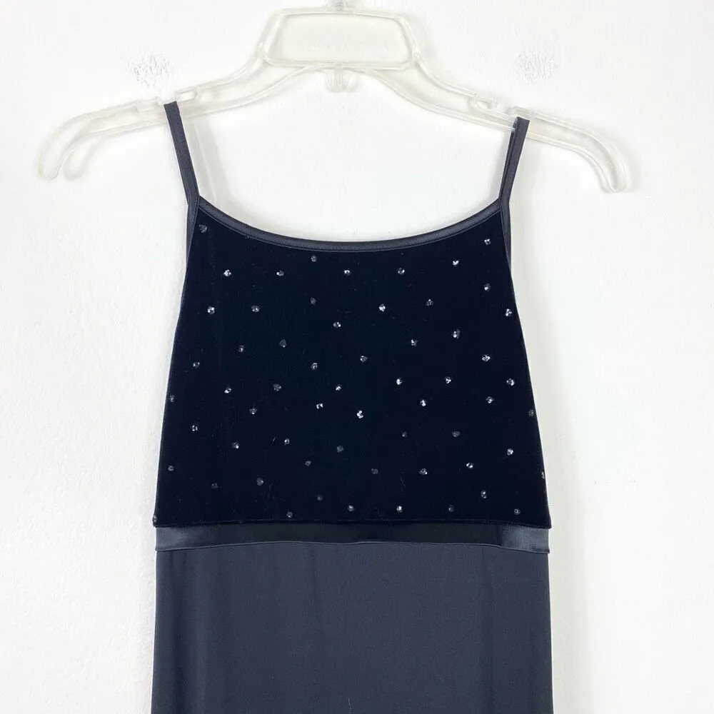 Vintage 90’s Byer Too! Black Velvet Sparkly Maxi Formal Party Dress Size S - Image 5