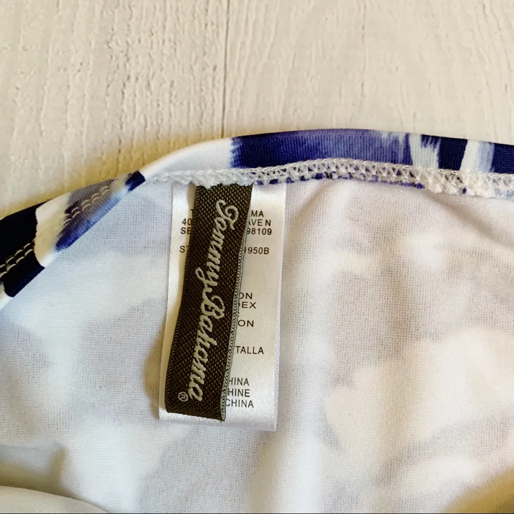 Tommy Bahama Blue White Floral Hipster Bikini Bottoms Women’s Large NWT - Image 5