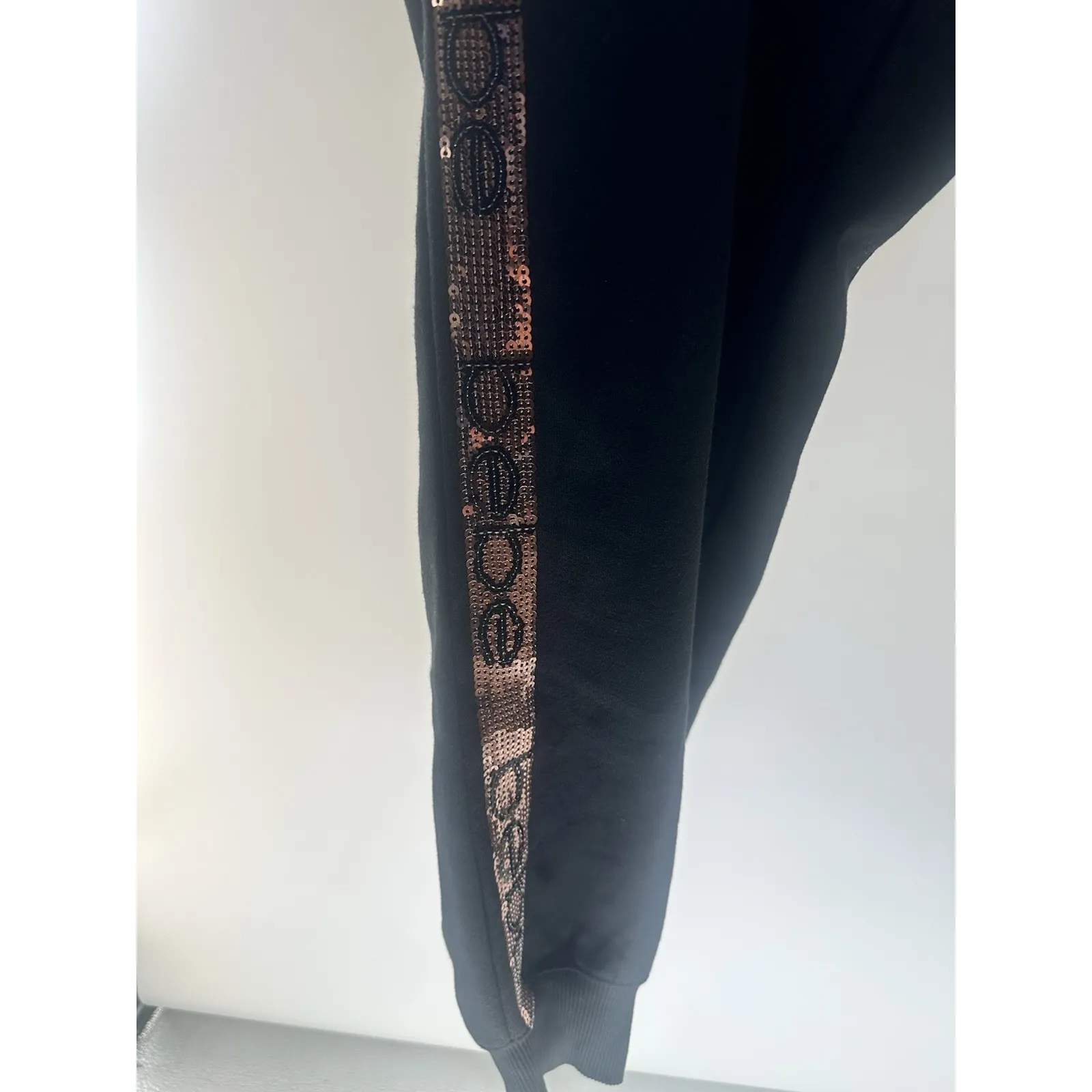 Bebe Women's Logo Sequined Jogger Black‎ 3X - Image 3