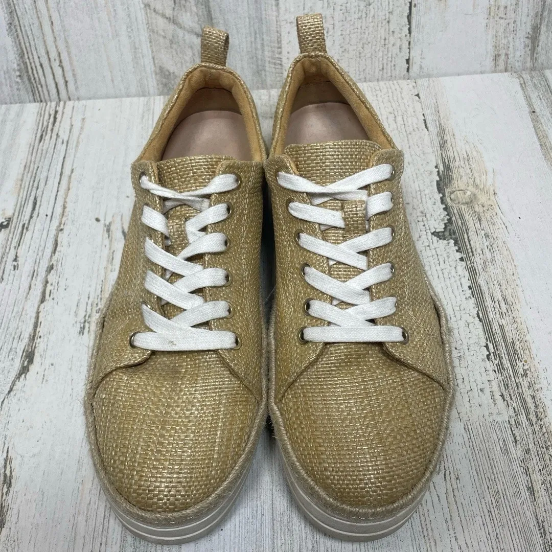 Jack Rogers Mia Rattan Platform Sneakers size 9 Natural Resortwear Preppy - Image 2