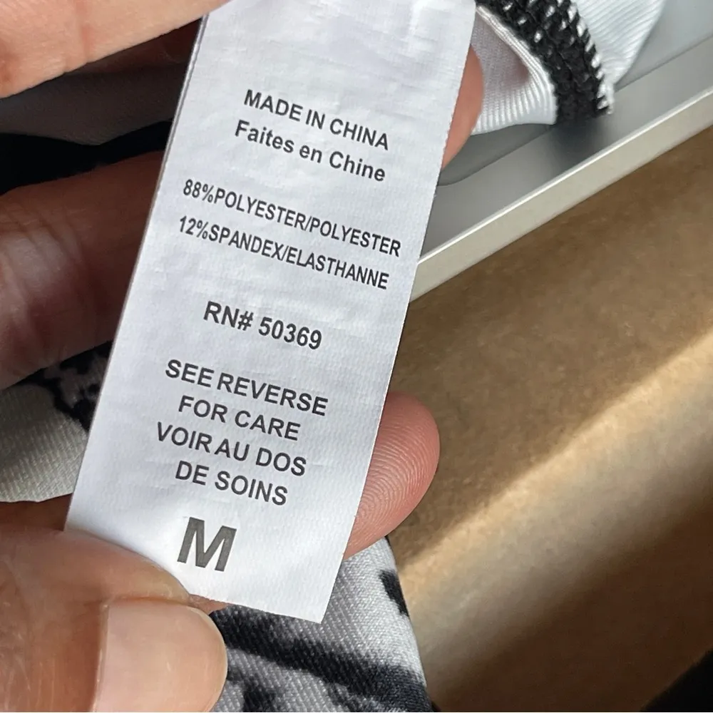 JOCKEY | Black White Floral 7/8 Length Leggings Sz M Size M - Image 6