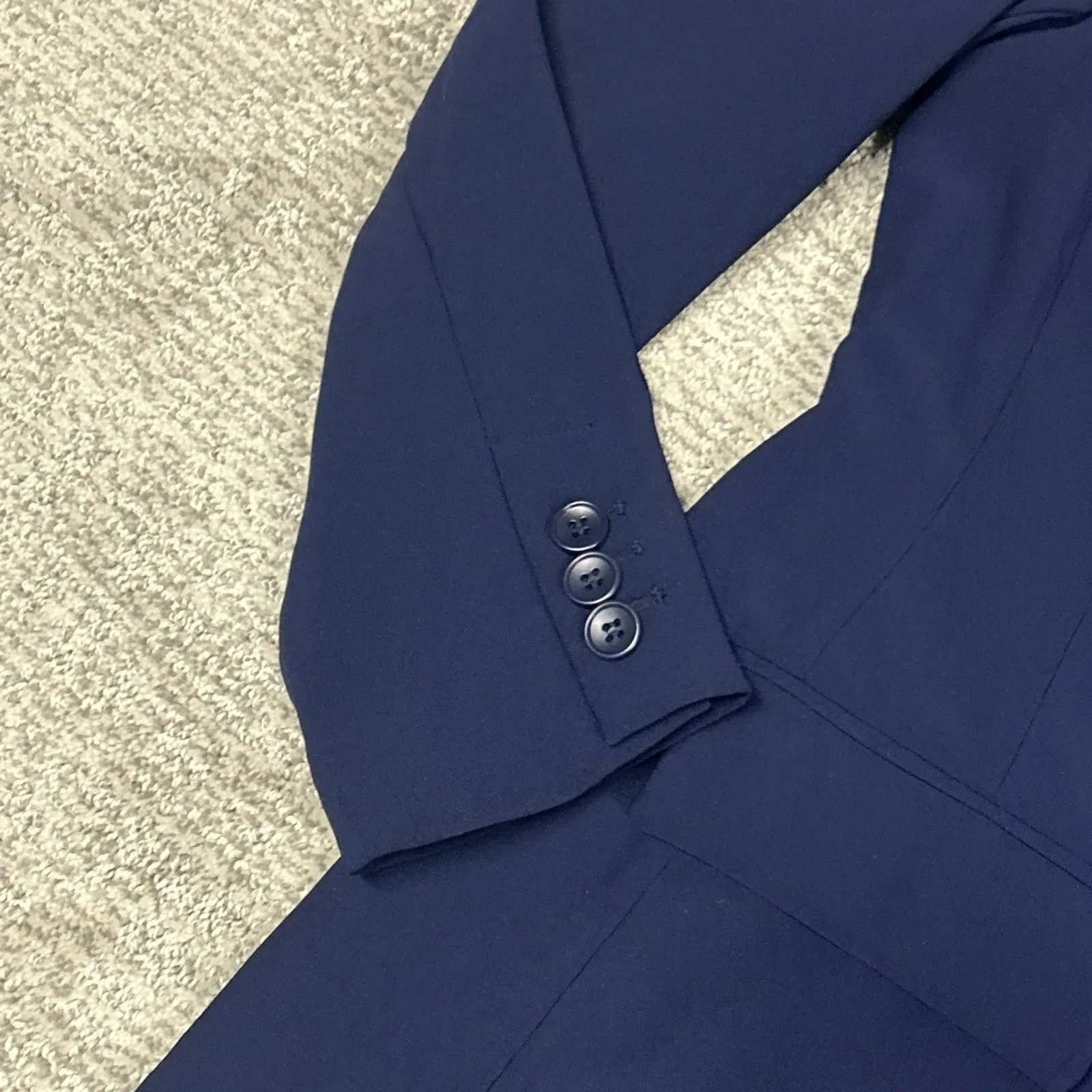 Boston Proper Beyond Travel Blazer Jacket Pants Womens Large 10 Navy Stretch New - Image 8