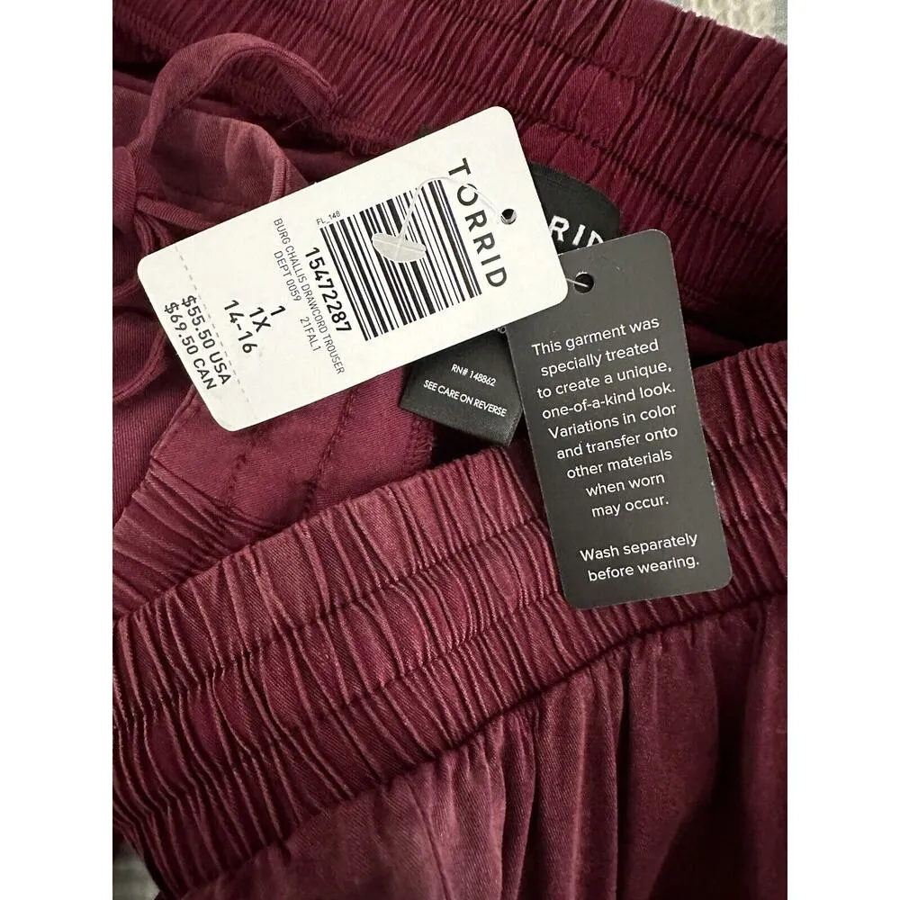 New Torrid Relaxed Taper Stretch Challis High Rise Tie Front Pant Trouser 1X - Image 6