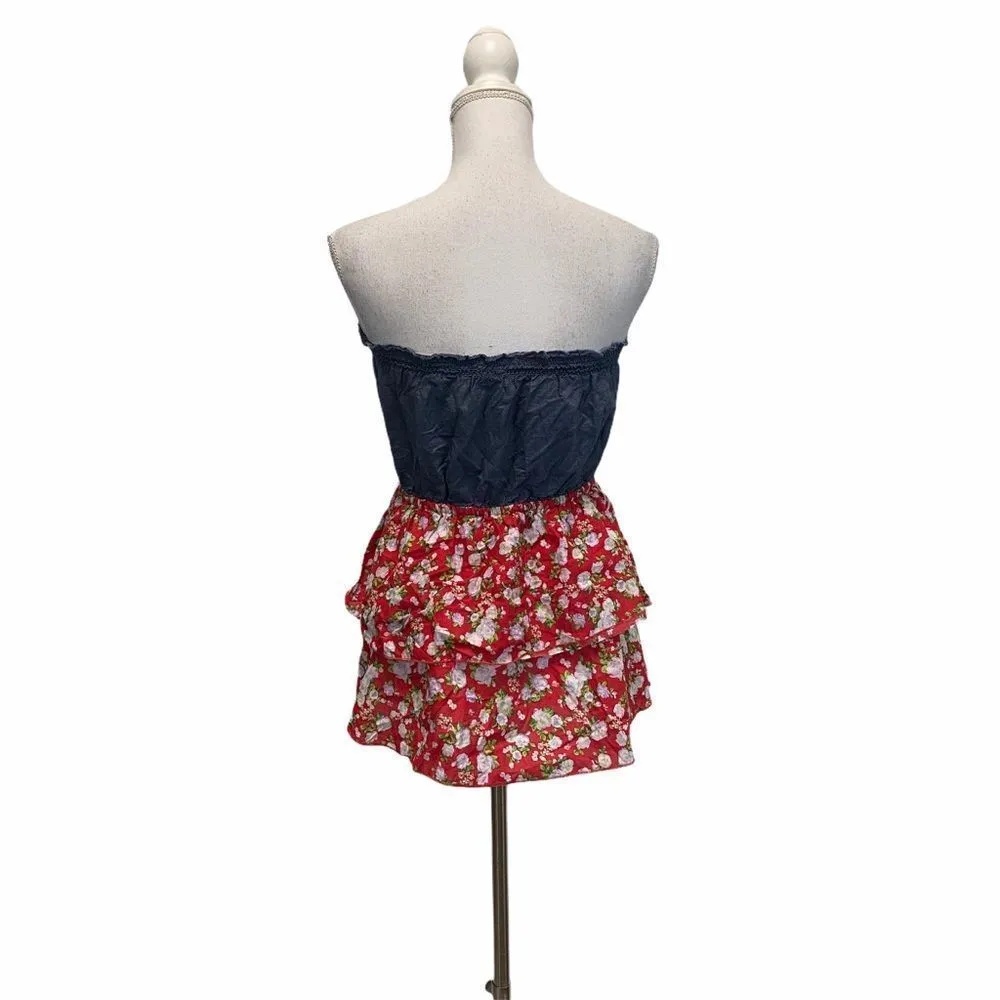 ALMOST FAMOUS Chambray Layer Floral XL Top - Image 4