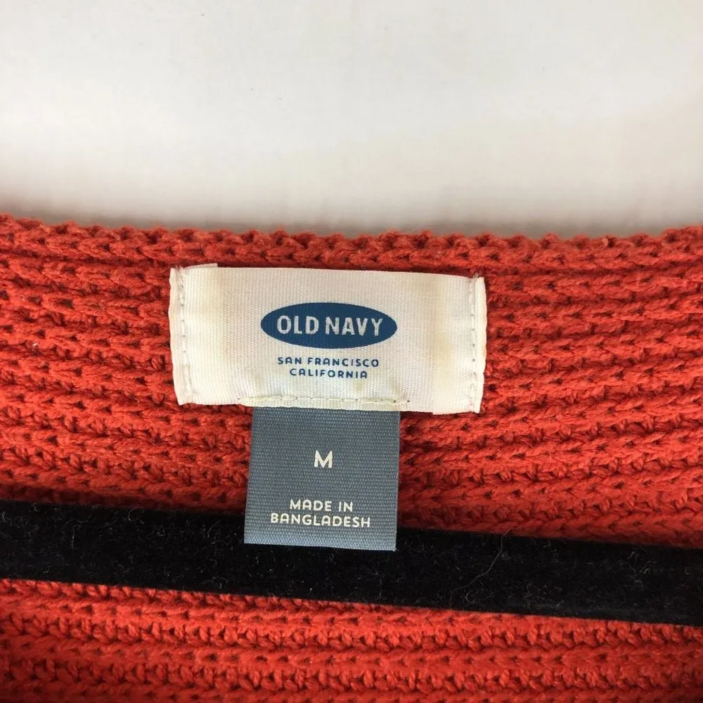 Old Navy Womens Sweater Boat Neck Cotton Blend Pullover Red M - Image 3
