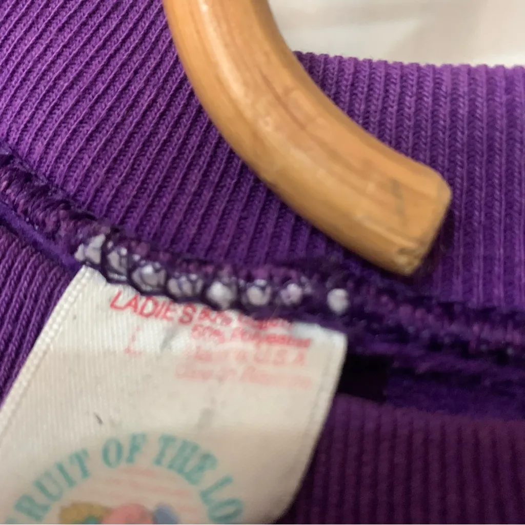 Vintage 1992 Sonic Youth "Dirty" album cover tour Purple Crew Sweater Size M - Image 8