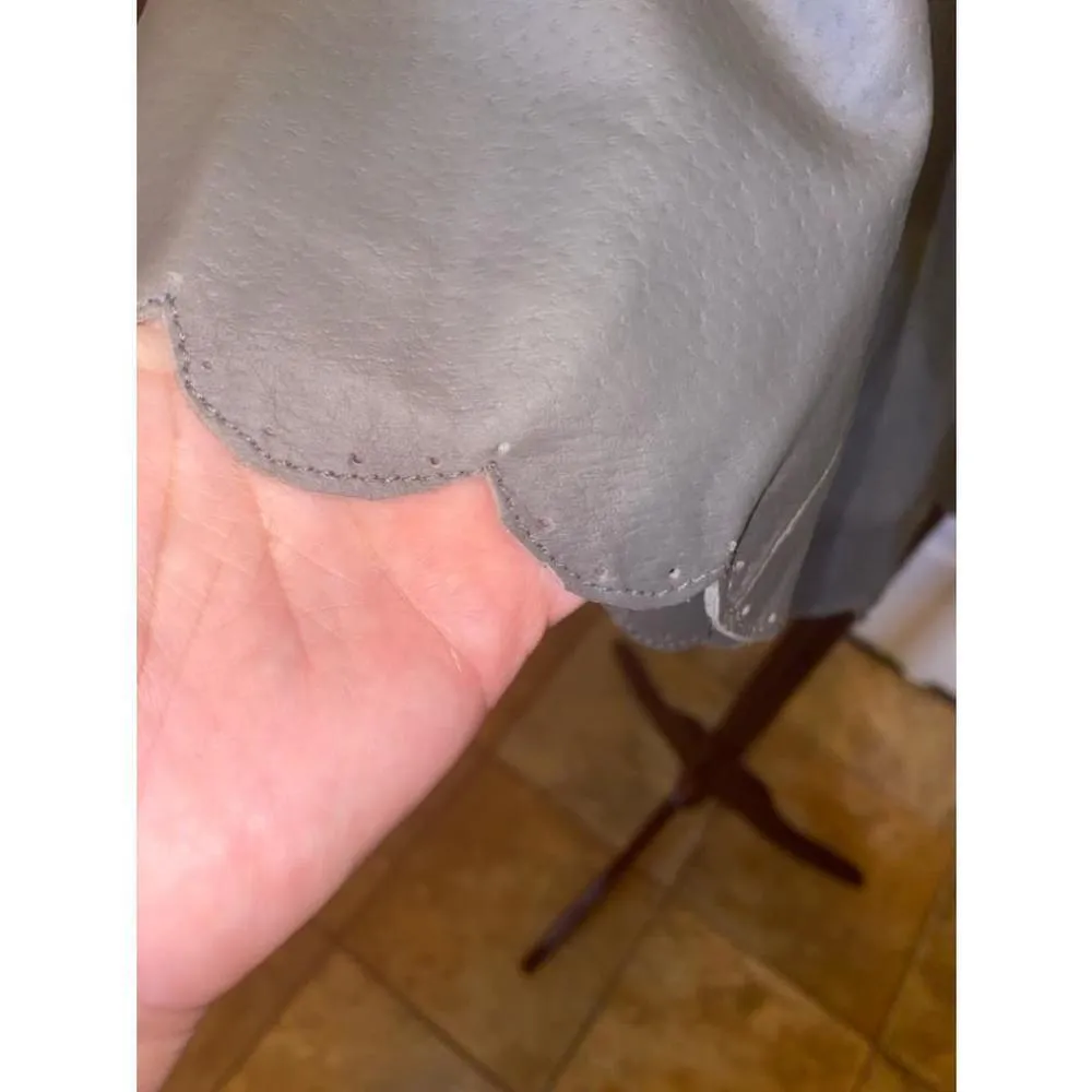 Terry Lewis Luxuries grey leather jacket with belt size 2X Gray - Image 5