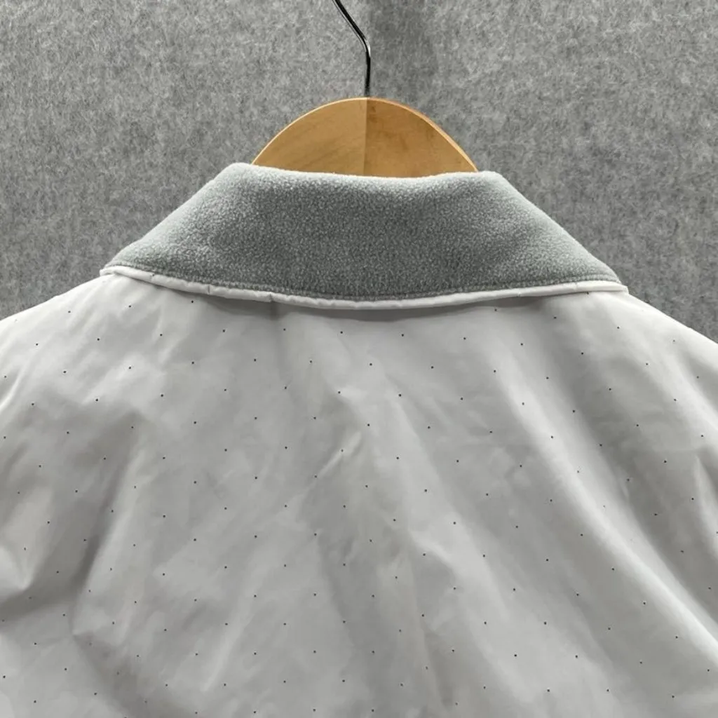 NIKE Running Vest Womens Small White‎ Black Polka Dot Fleece Lined Pockets Cinch - Image 9