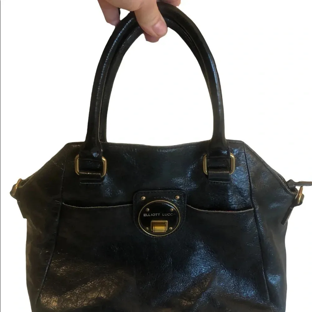 Vintage Y2k Elliott Lucca black leather crossbody handbag purse Fall Classic - Image 5