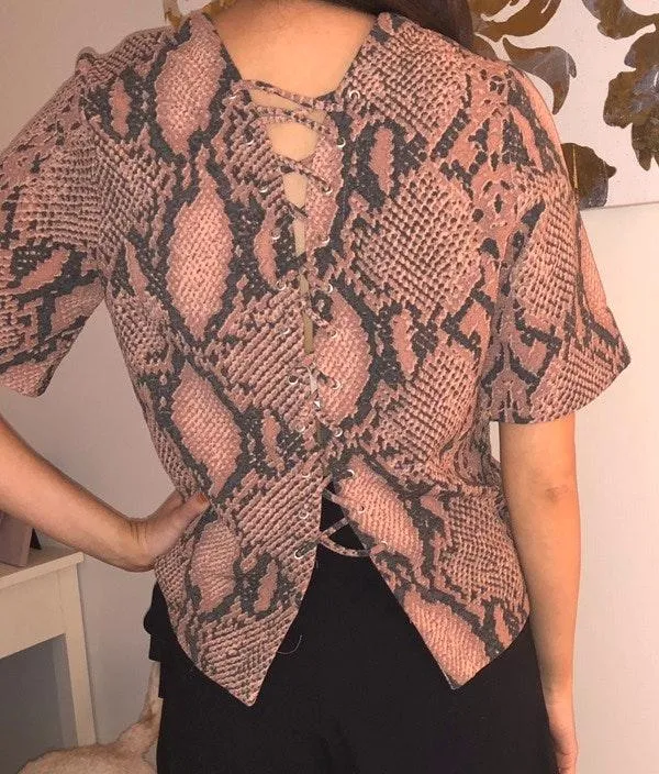 Snakeskin Cropped Top Multiple - Image 2