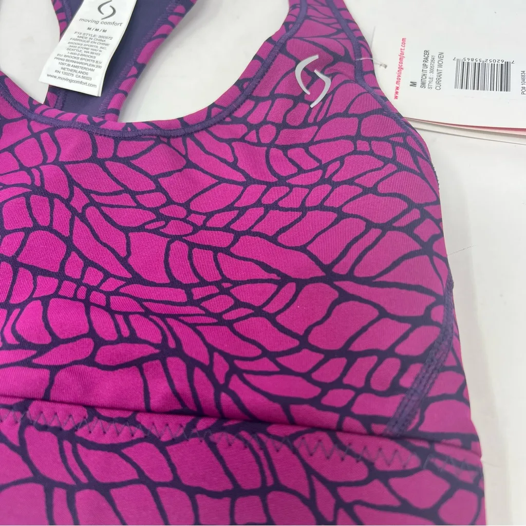 Moving Comfort Switch it up Racer sports bra in Currant Woven size M Medium NWT - Image 2