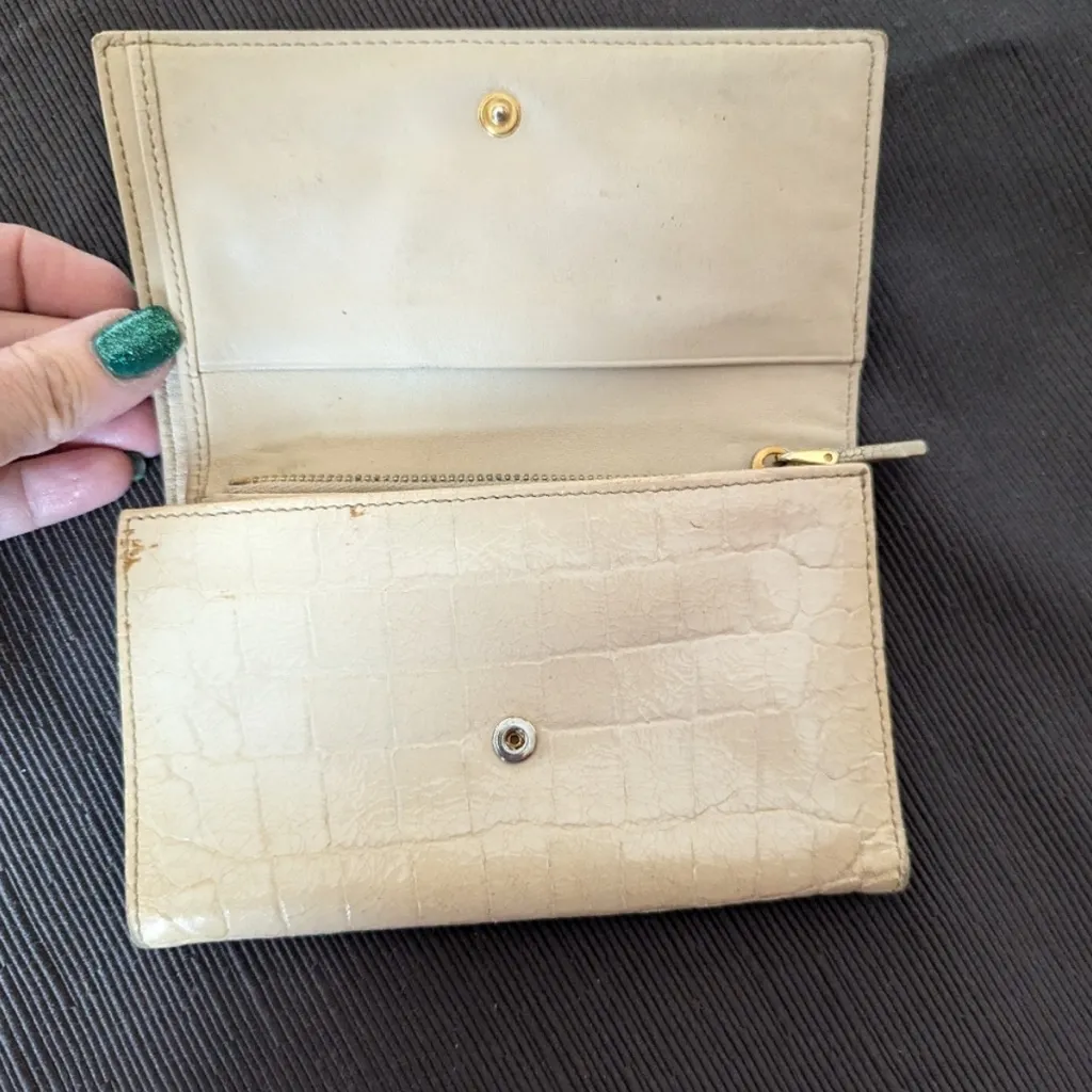 Miu Miu Cream Crocodile-Embossed Women's Wallet - Image 7