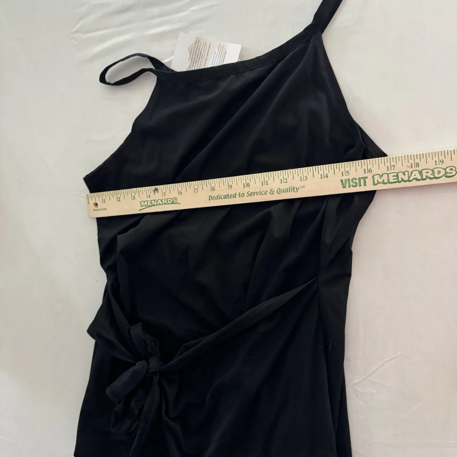 Womens Casual Sleeveless Tank Black Midi Dress Halter Neck Tie Wait Body ConXL Size XL - Image 10