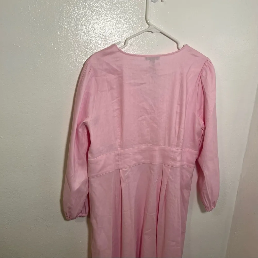 J. Crew Stretch Viscose-Blend Button-Front Midi Dress Light Pink 16 - Image 11