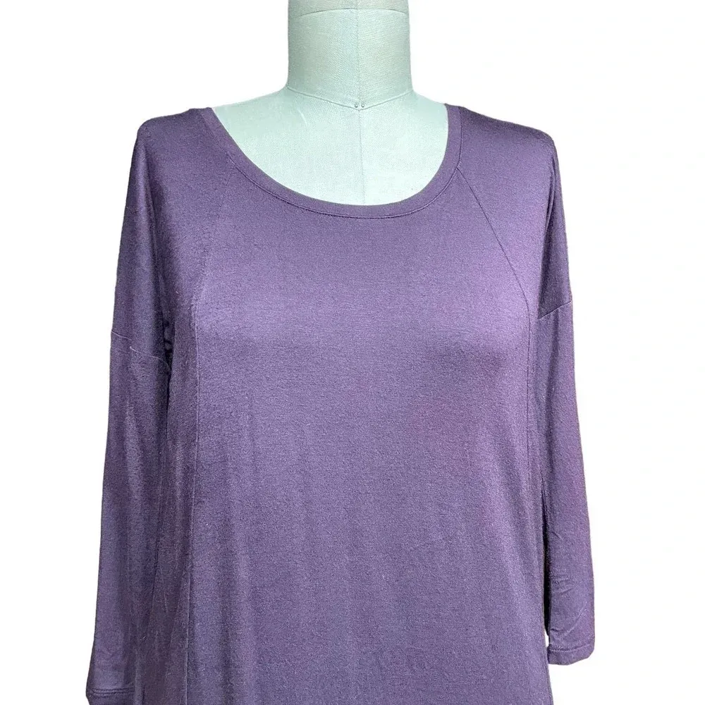 Aritzia Babaton Winston‎ Dress Jersey Knit 3/4 Sleeve Stretch Purple Size XS - Image 2