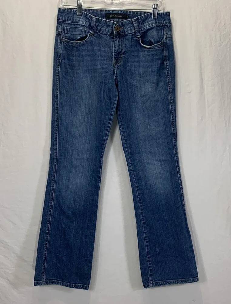 Lean Boot Cut Medium to Dark Wash Jeans Size 8 - Image 6